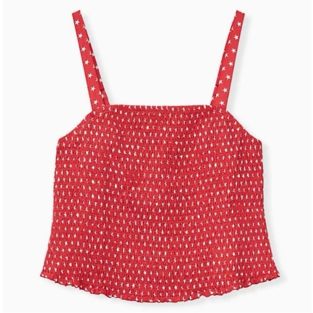 ✨NWT✨Torrid | Red/White Star Print Challis Smocked Sleeveless Top/Tank-Top Sz 2X